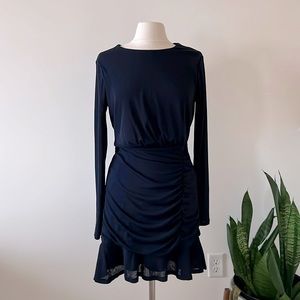 BCBGeneration Navy Blue Long Sleeve Sheath Dress Sz 12